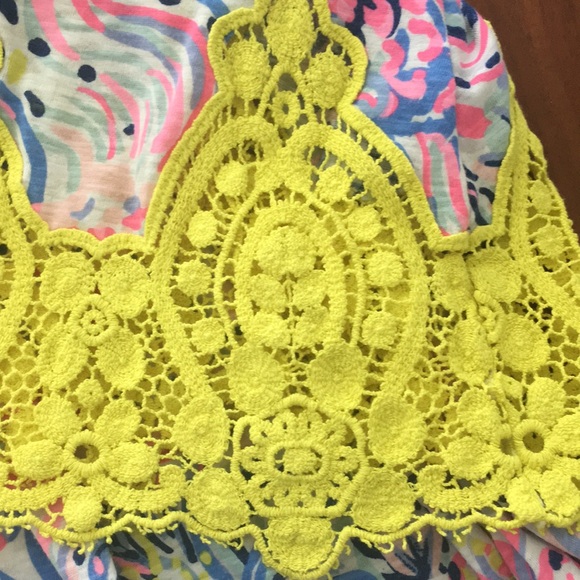 Lilly Pulitzer lace trim cotton off shoulder top S - Picture 10 of 10